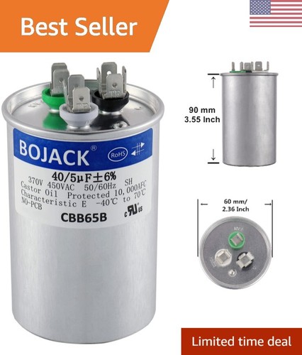 40+5 uF 40/5 MFD ±6% 370V/440 VAC Dual Run Circular Start Capacitor for AC Mo... - Picture 1 of 5