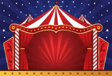 10x8ft Circus Photography Backdrop Red Tents Night Stars Carnival Photo Backg...