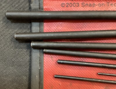 Snap On 7 Piece Pin Punch Set Ppr708bk Missing 1, 1 Slightly Bent