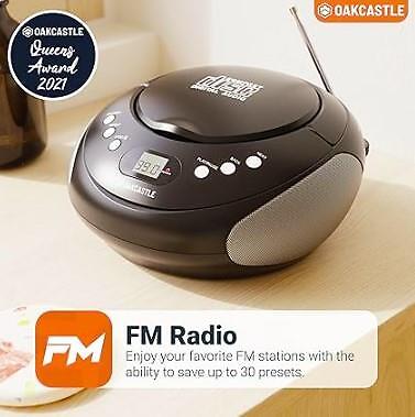 Oakcastle CD250 PORTABLE CD PLAYER BOOMBOX with Bluetooth & FM Radio | Black - Picture 5 of 7