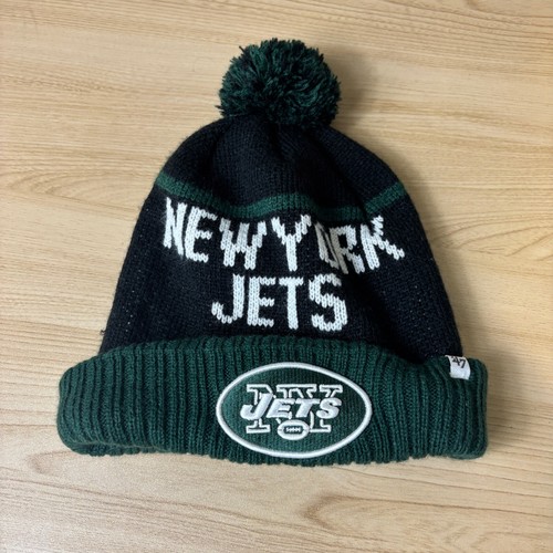 New York Jets Hat Beanie Knit Black Green NFL Football Winter '47