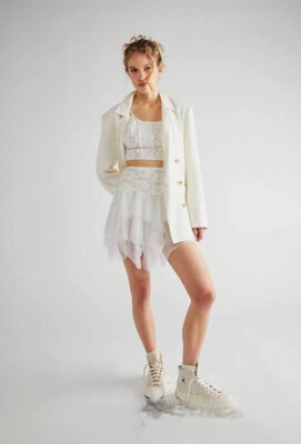 Free People X Brenda Knight Nigel Preston Fairy Chiffon Mini Skirt