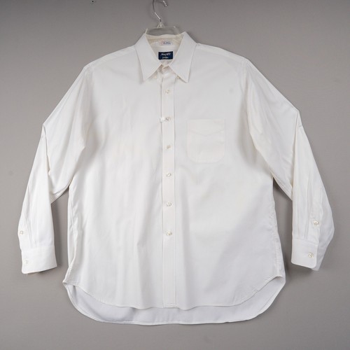 Gitman Bros Dress Shirt Mens 17 36 ~ Ivory ~ TTX Pinpoint 2x2 Cotton Oxford USA