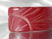 Gorgeous Vintage 40's Carved Bakelite Simichrome Tested Dress Clip Brooch 2D3