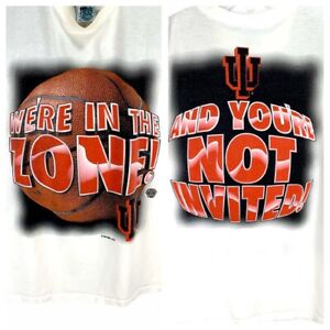 Indiana-University-Hoosiers-Mens-XL-White-T-Shirt-Double-Sided-Basketball-Vtg-95