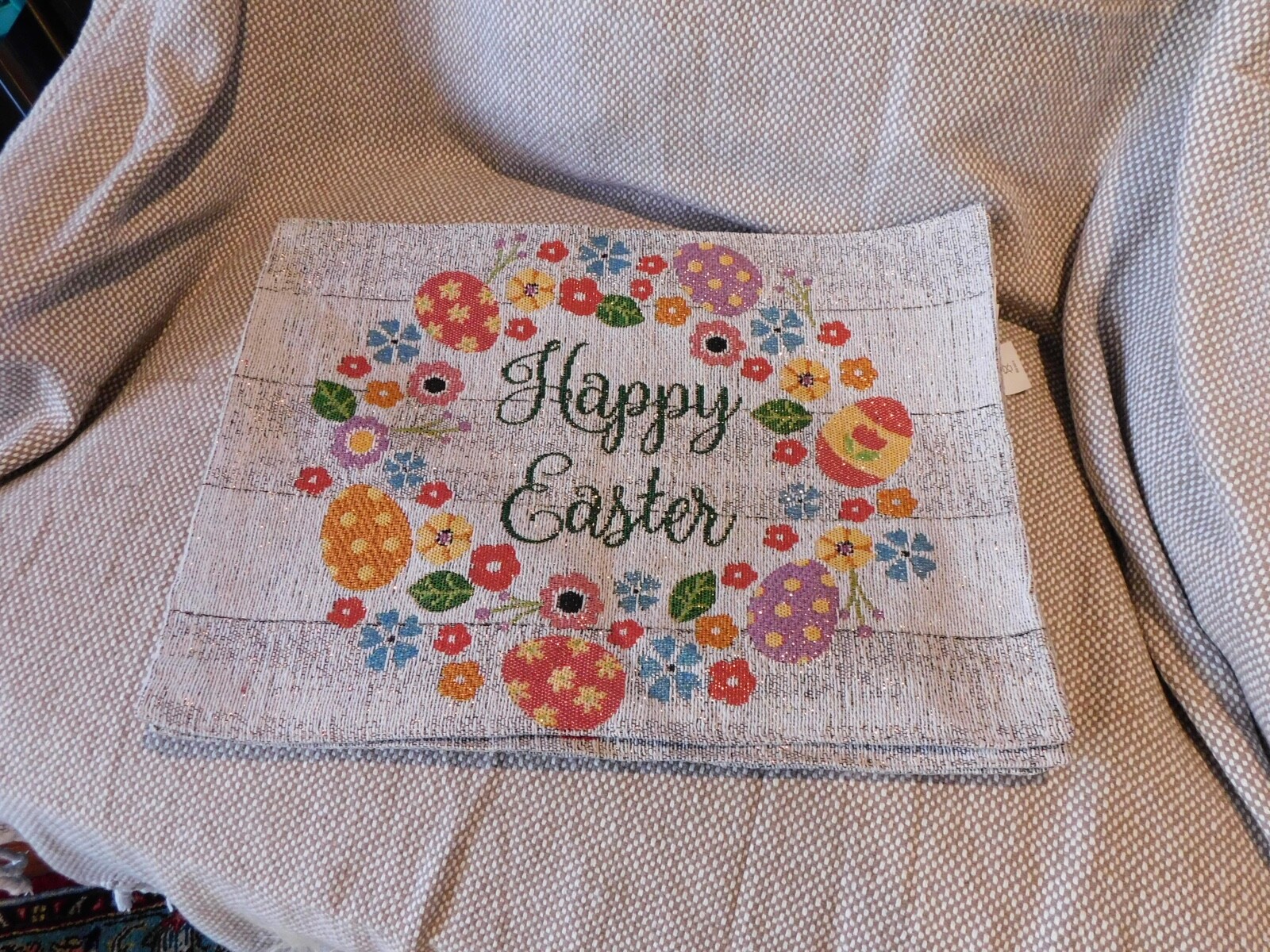 Windham Home Set of 4 Happy Easter Tapestry Placemats NWT eBay