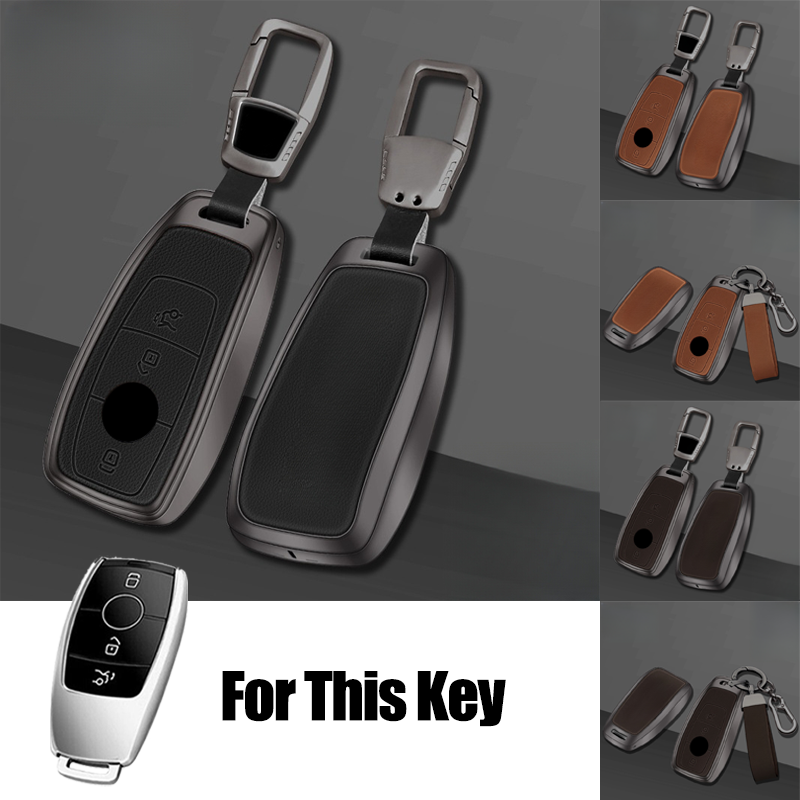Zinc Alloy Leather Key Case Cover for Mercedes Benz A B C E G S GLC CLA CLS GLE Models