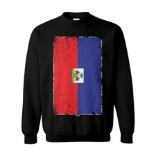 Distressed Haiti Flag - Haitian Heritage Proud Pride Unisex Sweatshirt