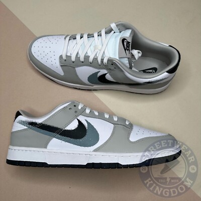 Nike Dunk niedrige Sprühfarbe Schablone Swoosh grau UK 11,5 EU 47 US 12,5 FD0661 100