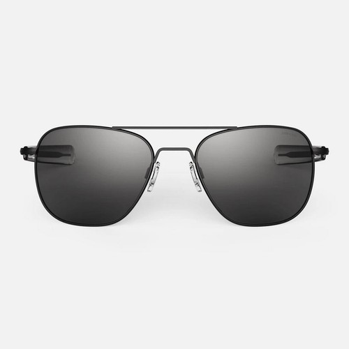 New Randolph Aviator 55mm Matte Black Bayonet Non-Polarized Gray Sunglasses - Picture 4 of 4