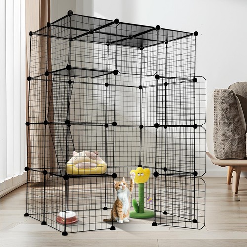 Large Cat Cage DIY Cat Playpen Indoor Metal Wire Kennel For Rabbit Small Animal