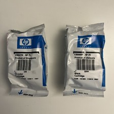 2 Pack OEM HP 74 75 Black Color Ink Cartridge Set Sealed Combo Bag Two Expired