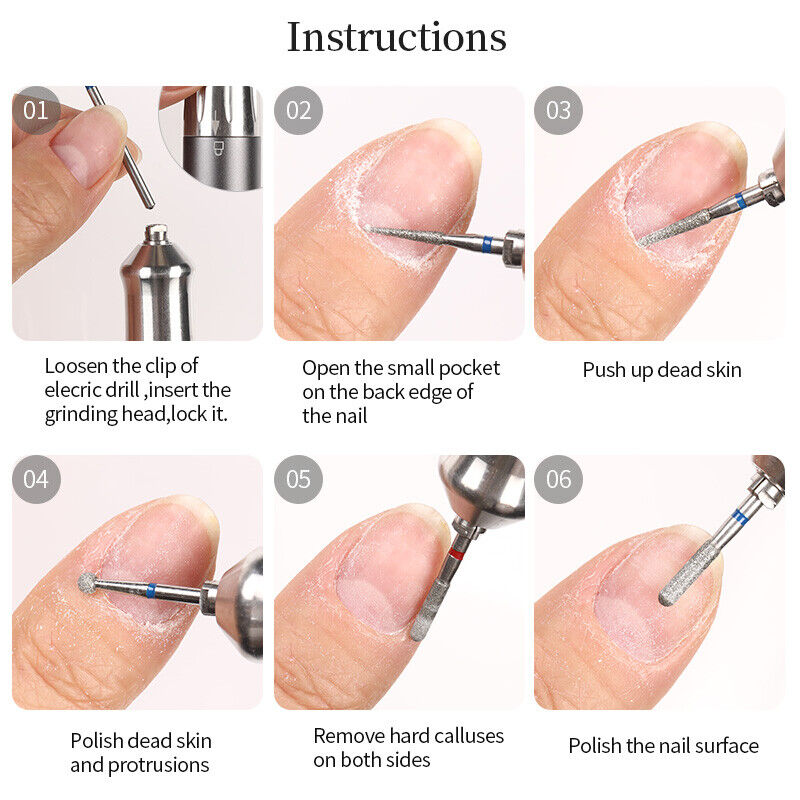 ERUIKA 14pcs Nail Drill Bits Set, Professional Rotary Burrs Diamond Cuticle  Remover Bits Kit, 3/32