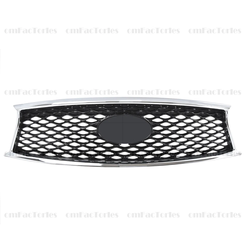 Parrilla superior delantera cromada para Infiniti QX70 2014 2015 2016 2017 62070-6WP1A Foto 3 de 4