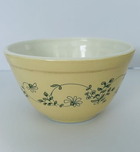 Vintage Pyrex 2er Set Shenandoah gelb verschachtelte Rührschüsseln #S 401/402 - Bild 3 von 11