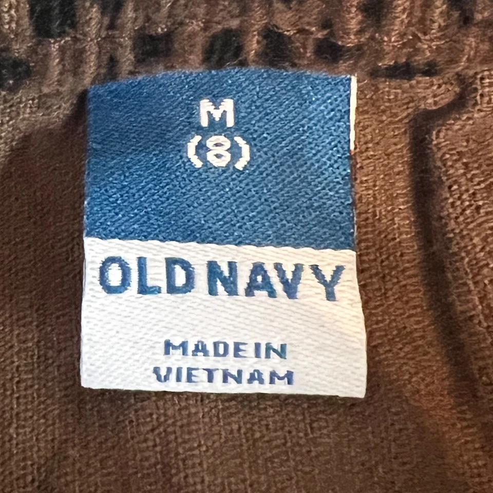 Old Navy Girls Size Medium/8 High-Waisted A-Line Brown Cheetah Corduroy Skirt - Image 2 of 4