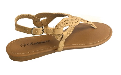 Nuevas sandalias tanga trenzadas romanas gladiador trenzadas con correa en T para mujer--(8016) - Imagen 10 de 12