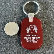 Bartman's Bartman Mobile Service Gilbertsville Pennsylvania Red Keychain Keyring