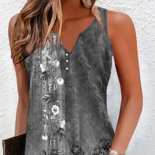 Women's Summer Floral Beach Tank Dress Ladies Holiday Button Casual Sundress - Picture 4 of 34