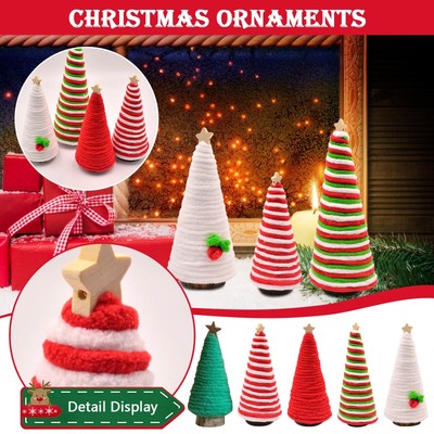 Christmas Bohemian Wool Tree Center Ornament Christmas Yarn Cylinder Base Decors