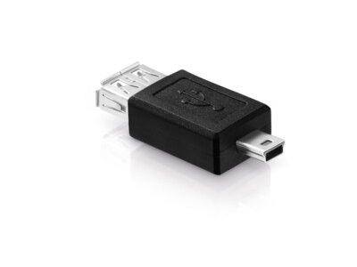 USB 2.0-Adapter Mini-Stecker Typ B 5-polig auf Buchse Typ A schwarz