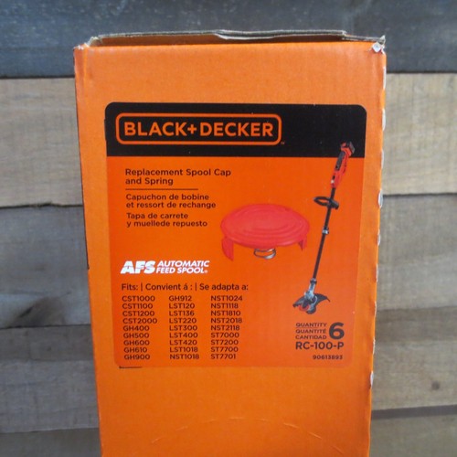 BLACK+DECKER Trimmer Line Cap and Spring for AFS Trimmer (RC100P) - 6 PK