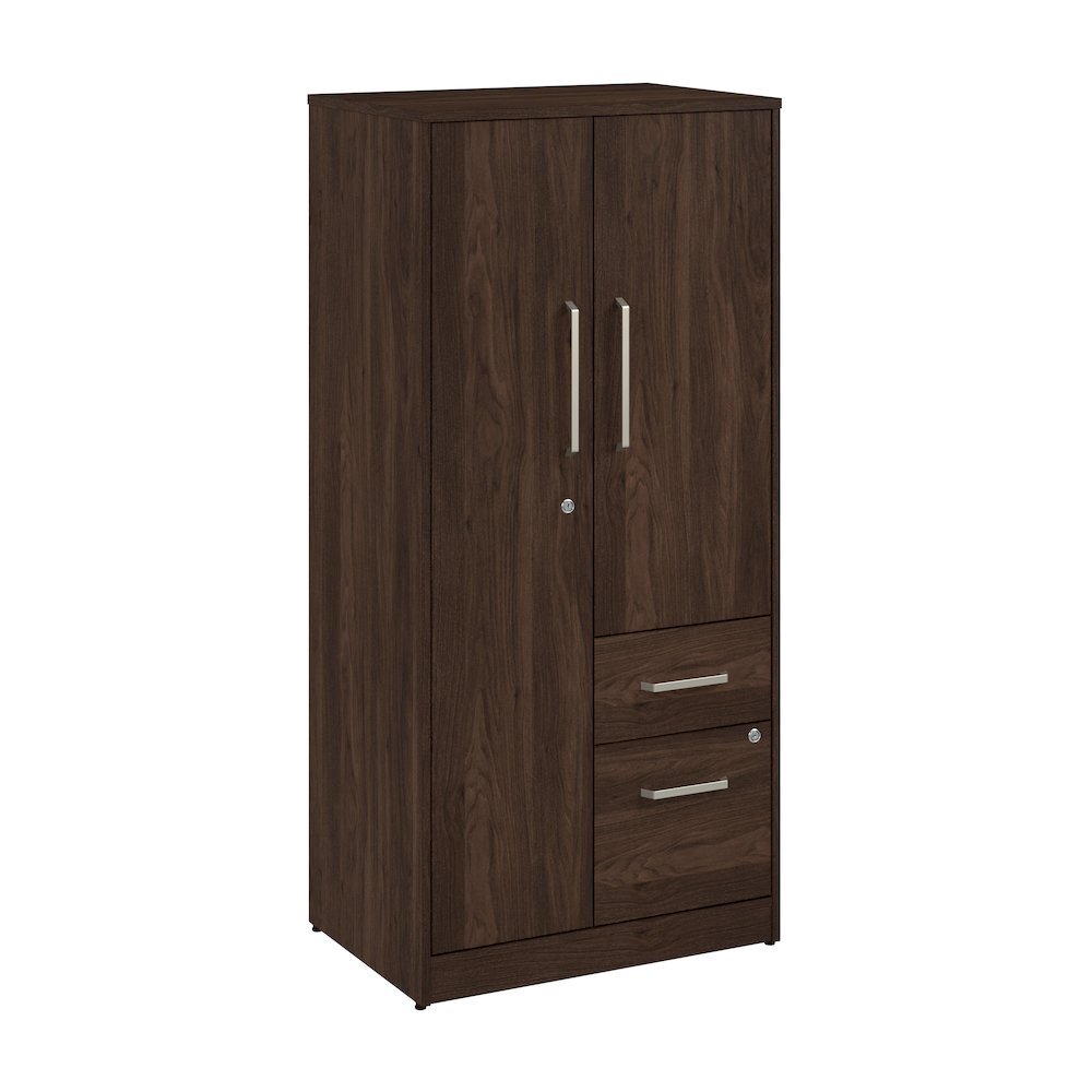 Vista Wardrobe Cabinet with Drawers in Black Walnut-image