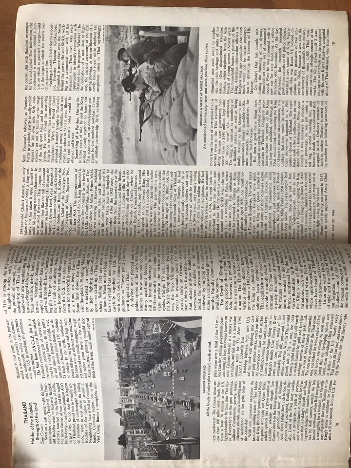 Time Magazine 1966 King Bhumipol & Queen of Thailand Great Ads NO LABEL - Image 3 of 4