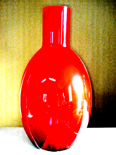 RARE NEW RED LARGE 2016 Ethan Allen Disney Ensemble Hand Blown Cased Vase - Picture 2 of 9