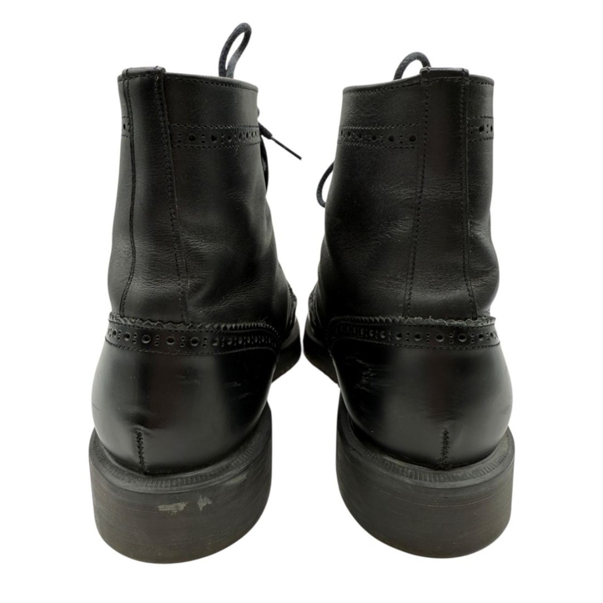 George Cox x Yohji Yamamoto Black Leather Brogue Boots – Size 6.5