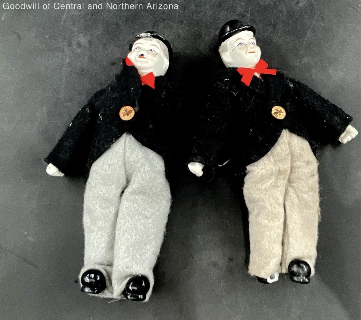 Figurines poupées Laurel et hardy en porcelaine anciennes années 60 - Collection