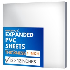 -White Expanded PVC Sheet 25mm Thick 12x12 Inches Lightweight Rigid Foa...
