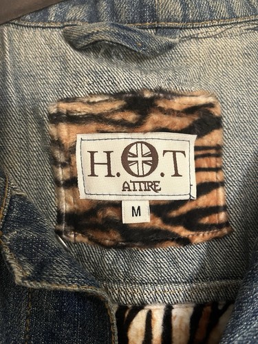 Hot Attire Men’s Denim Waistcoat Blue With Tiger Print Size Medium - Bild 4 von 7