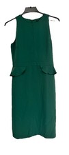 Ann Taylor Green Peplum Sheath Dress Sleeveless Career Cocktail Size 4