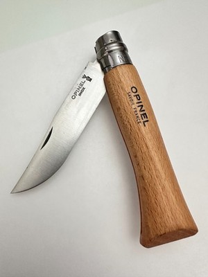 Opinel No. 10 INOX Stainless Steel Folding Pocket Knife W/ Corkscrew