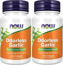 NOW FOODS Odorless Garlic 100 Softgels 2PACK