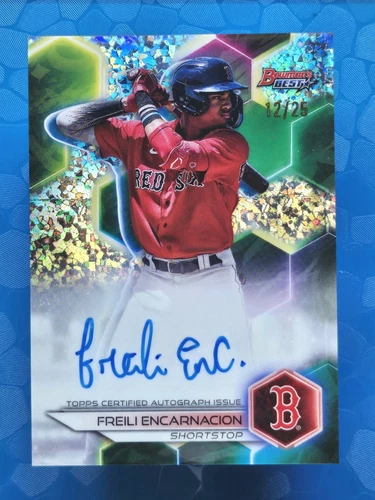 Freili Encarnacion 2023 Bowman Chrome Bowmans Best Sparkle Refractor Auto /25