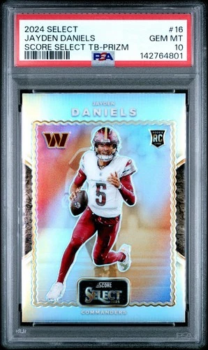 2024 Panini Select Score Select Throwback Jayden Daniels #16 Silver Prizm PSA 10