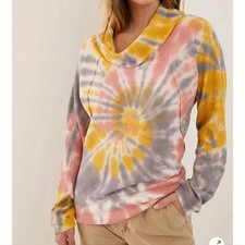 Sudadera Pullover Anthropologie Pilcro Tie Dye Púrpura Waffle Térmica Relajada L