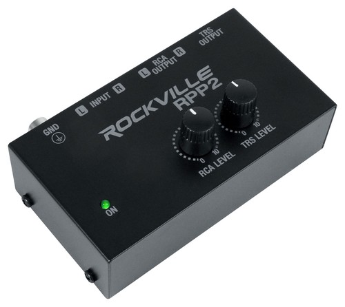 Rockville RPP2 Phono Preamp Convert Phono to Line RCA Turntable Pre-Amp+Cable - Picture 2 of 9