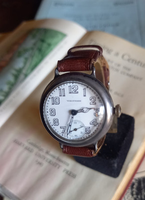 Waltham Trench Uhr in 1917 Depollier Sterling Case WW1 Ära