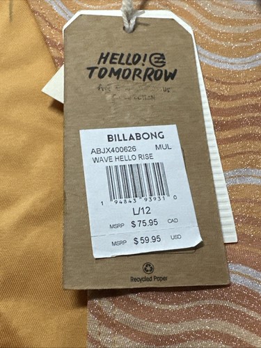 Billabong L/12 HIKE SKIMPY Swim Bikini Bottom Wave Hello Rise NWT Sparkly - Picture 8 of 15