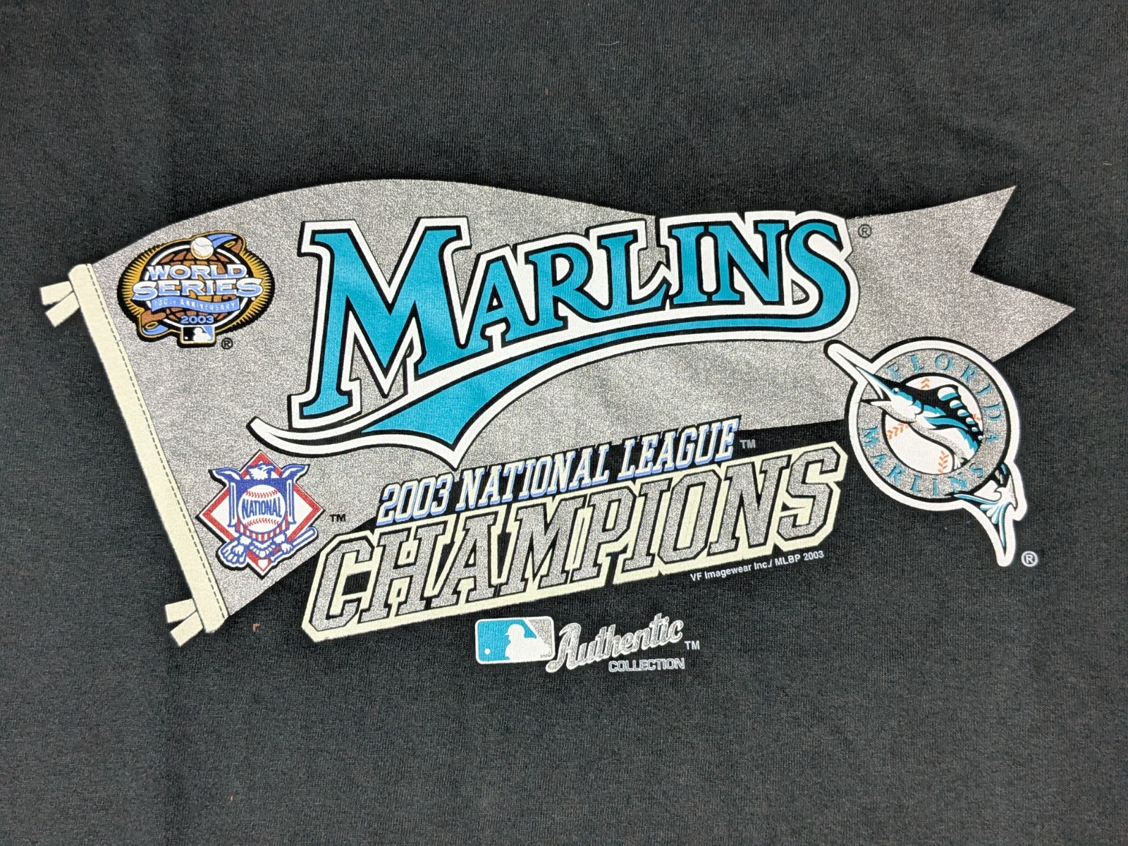 VTG LEE SPORT x Florida Marlins 2002 National League Champions T-Shirt - Men 2XL thumbnail 3