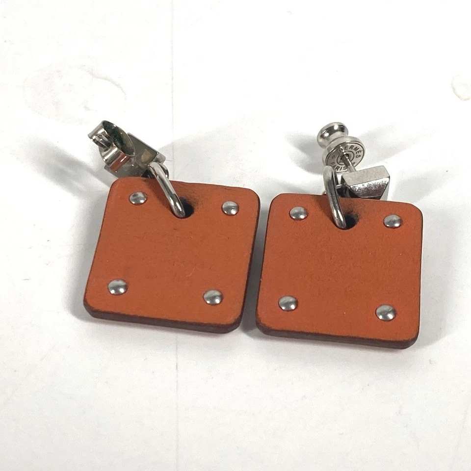 Аксессуары HERMES heart Asdukour PM для пирсинга металла/кожи на основе серебра/оранжевого цвета - Изображение 2 из 4