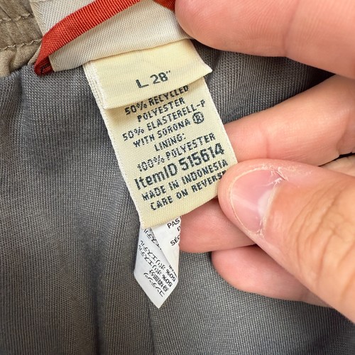 LL Bean Multisport Pants Mens Large 34x27 Khaki Lined Elastic Waist Hike Travel - Picture 5 of 10