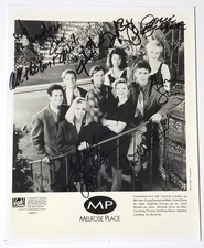 Melrose Place cast REAL SIGNED 1993 Promo Photo JSA LOA Autographed Locklear +6