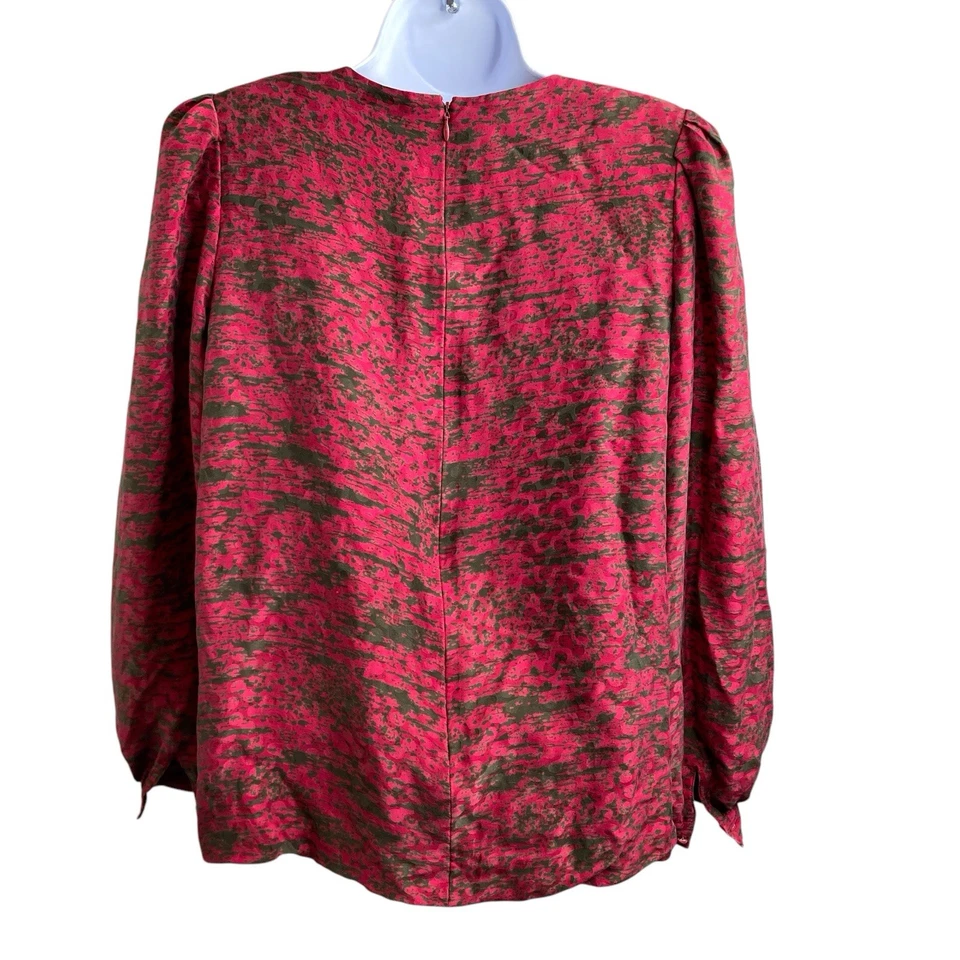 Blusa vintage Bill Blass para mujer años 80’s Vibes estampado rojo est. Talla M Dynasty Chic Foto 2 de 4