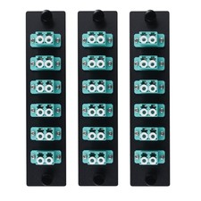 3PCS 12 Fiber OM3 Patch Panel, 6 x LC UPC Duplex Adapters, LGX Compatible
