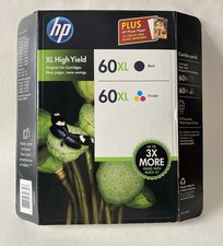 New Genuine HP 60XL Black Color Ink Cartridge Photosmart C4635 C4680 - 2PK