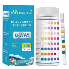 Heavy Metals Water Test Strips 8 Tests - 100Ct Home Water Testing Kit for Iron